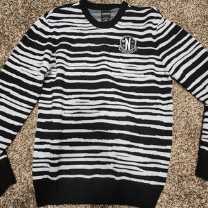 HOT TOPIC WEDNESDAY Black and White Striped Sweater